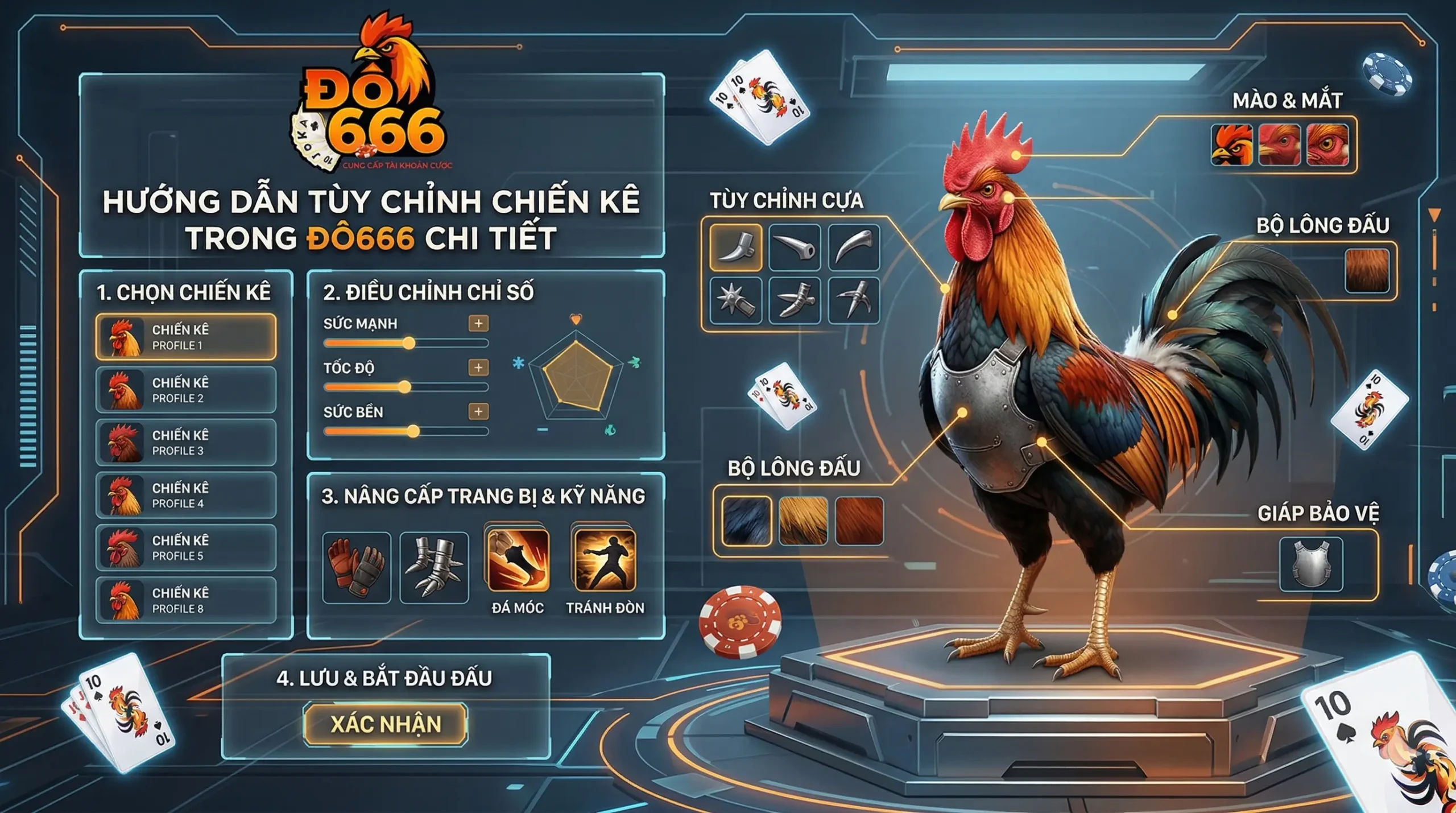 Hướng dẫn tùy chỉnh chiến kê trong Do666 chi tiết ?