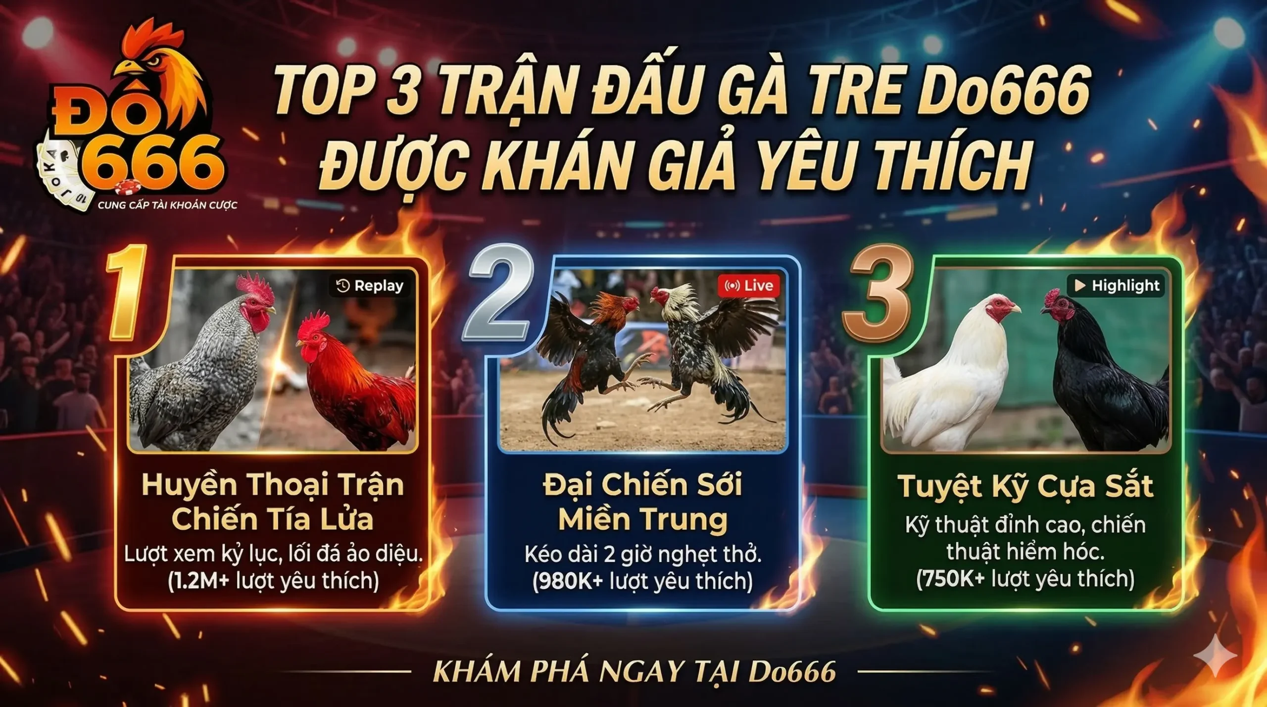 Top 3 trận đấu gà tre Do666 được khán giả yêu thích
