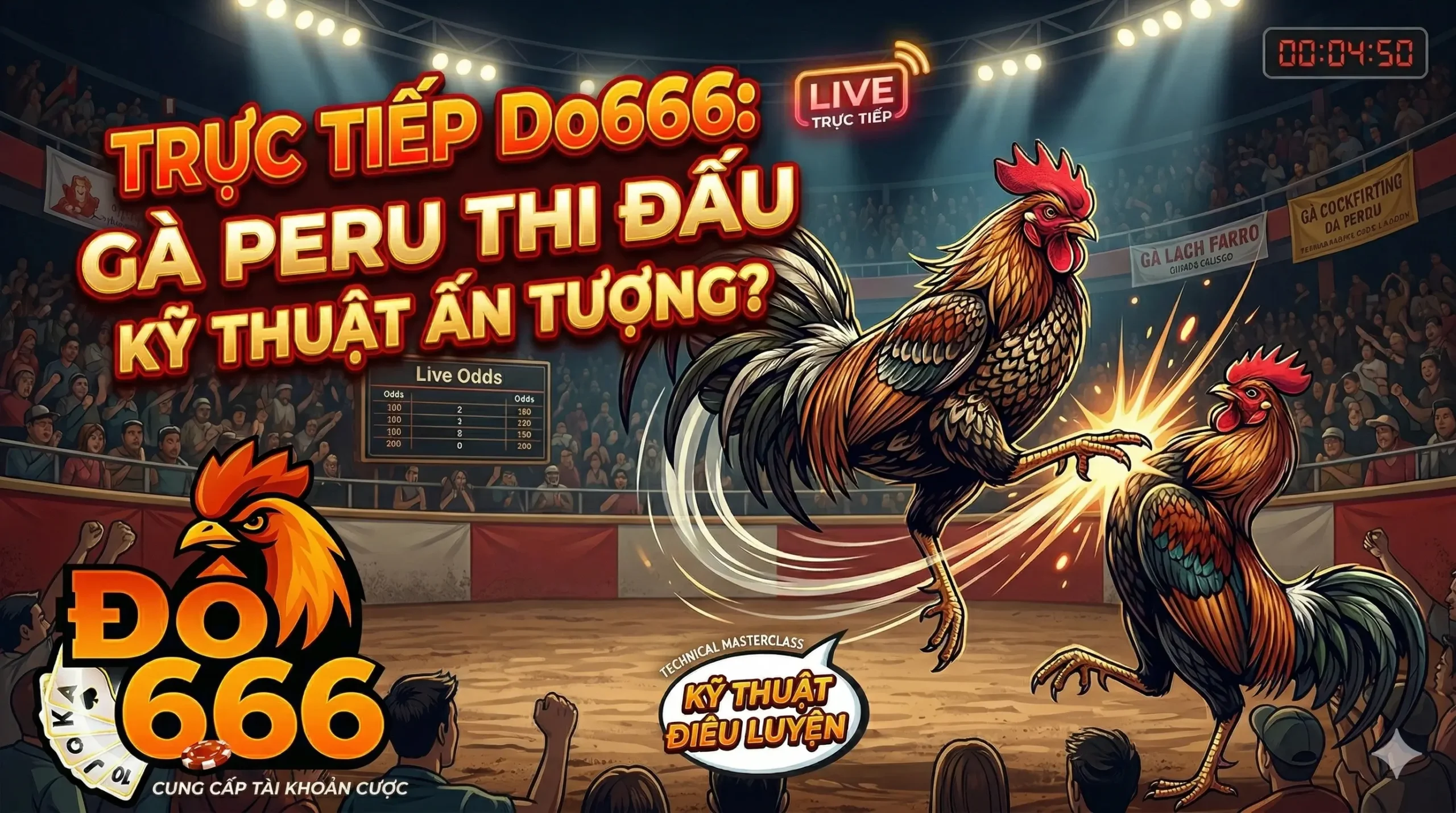 Trực tiếp Do666: Gà Peru thi đấu kỹ thuật ấn tượng