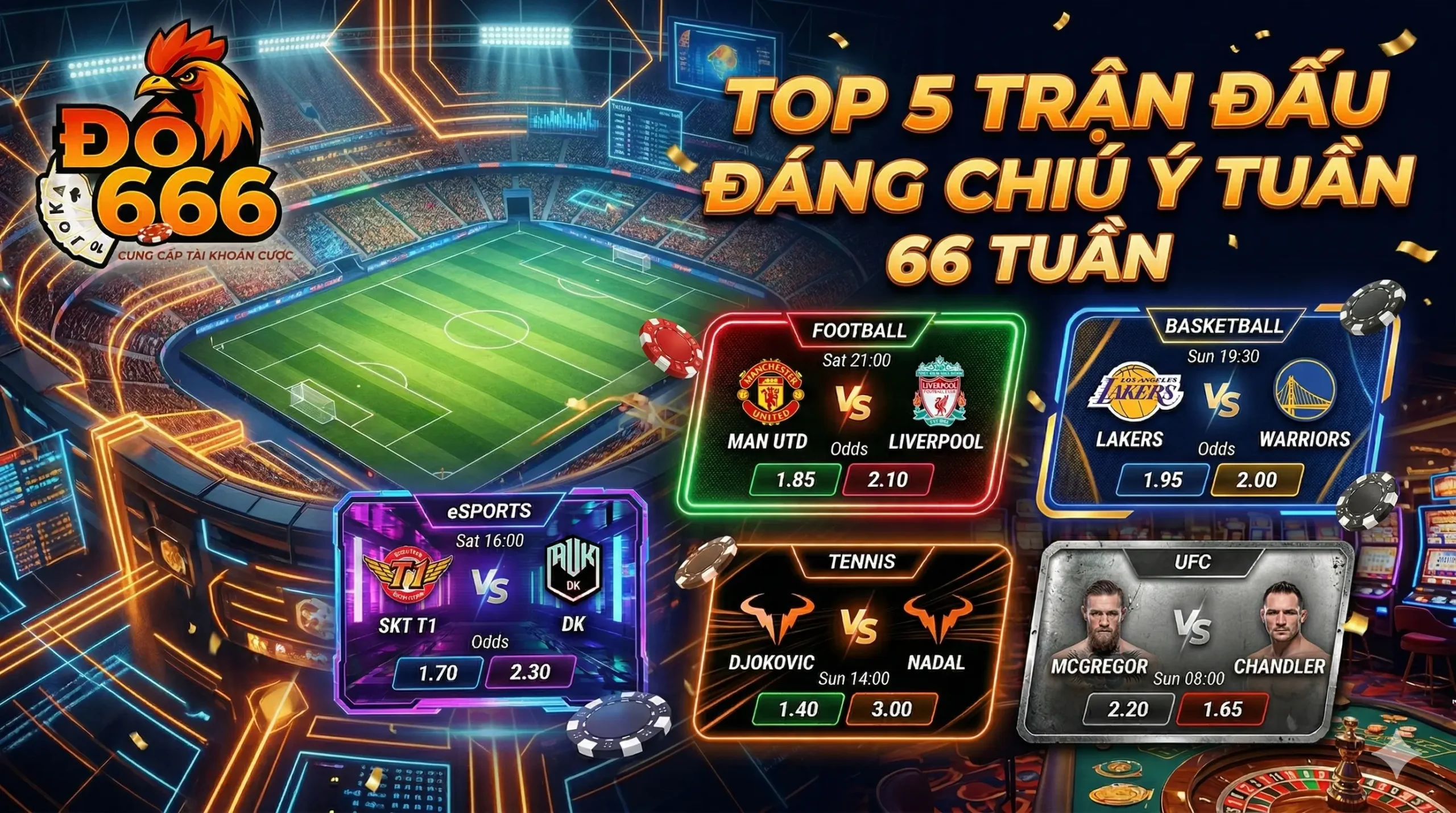 Top 5 trận đấu đáng chú ý Do666 tuần này